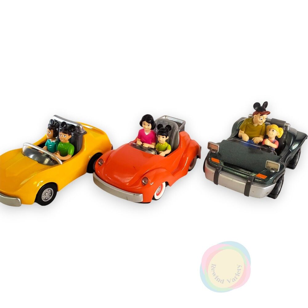 Vintage 2000 Disneyland Autopia Chevron Cars Set Dusty Suzy Sparky